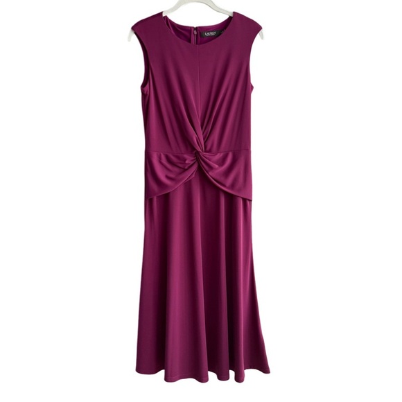 Lauren Ralph Lauren Dresses & Skirts - Lauren Ralph Lauren Twist Front Dress A-line Plum Caspia Purple Size 6